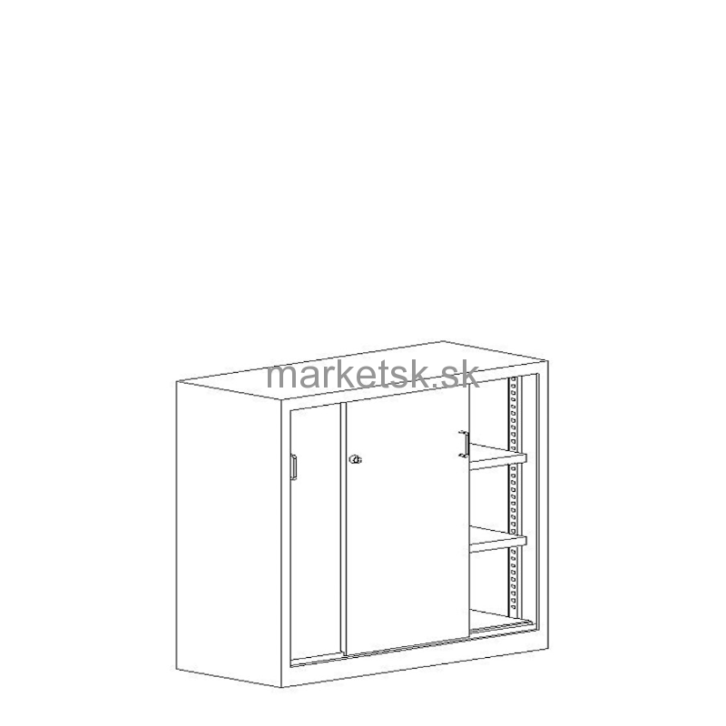 Kovová kancelárska skriňa OY001 - 104 x 100 x 43,5 cm